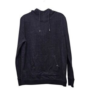 PACT ORGANIC Charcoal Heathered Pullover Hoodie Kangaroo Pocket Sweatshirt Men L